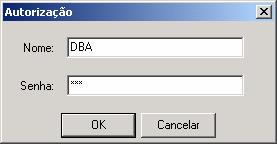 Figura 11 - Tela do programa servidor O objeto cliente faz o papel de interface com o usuário e recebe o comando SQL que o usuário deseja executar, mandando este comando para o objeto servidor (após