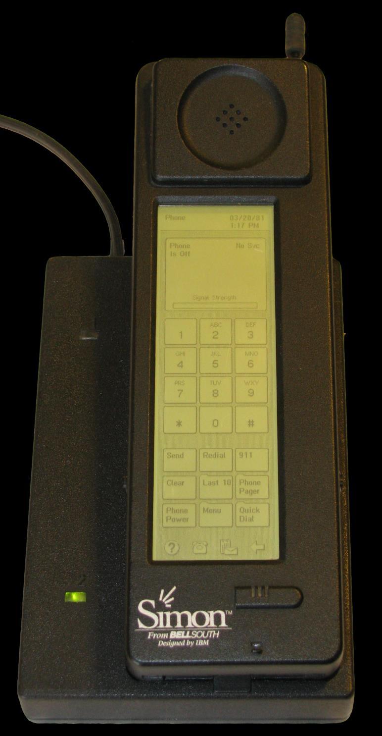 Histórico 1994 IBM Simon Primeiro PDA com funcionalidades de telefonia; Comunicação