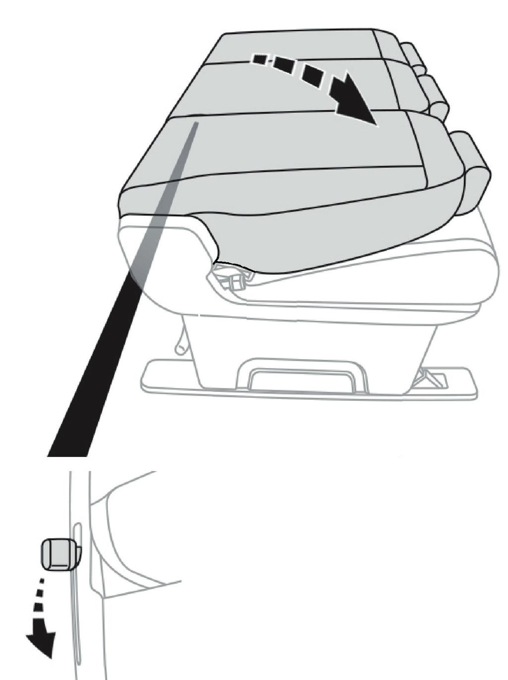 Rebatimento do encosto 3º fileira traseira A A A Para rebater os encostos da 3 fileira de assentos basta acionar ao mesmo tempo as 2