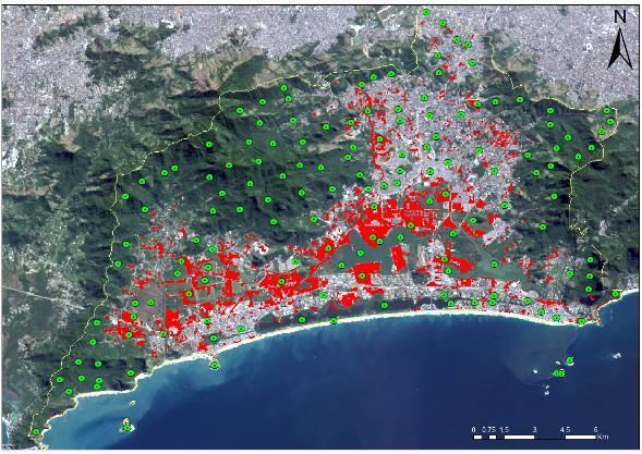 CONCLUSÕES Figura 8 Distribuição dos Pontos de Avaliação Desde 1980, quando ocorreu uma grande explosão demográfica na Zona Oeste Carioca, mais especificamente na Barra da Tijuca, o Rio de Janeiro