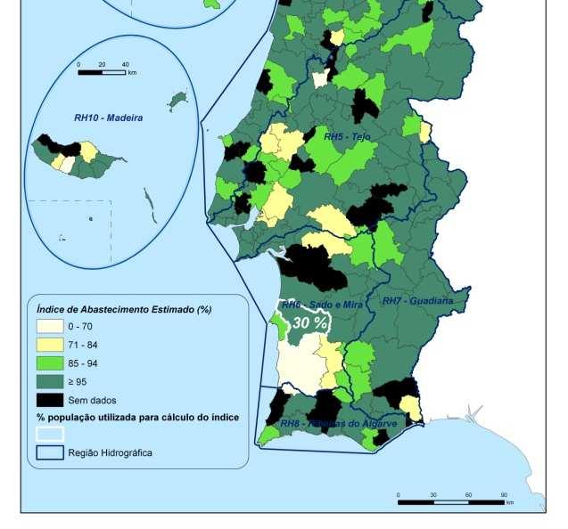 possível calcular o índice para a totalidade do mesmo, estão representados