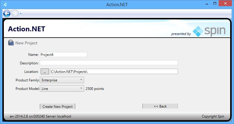 Action₀NET Engenharia Aplicação Default Quando o usuário cria uma nova aplicação a partir da aplicação Enterprise, como apresentado na figura abaixo, esta já vem com um conjunto