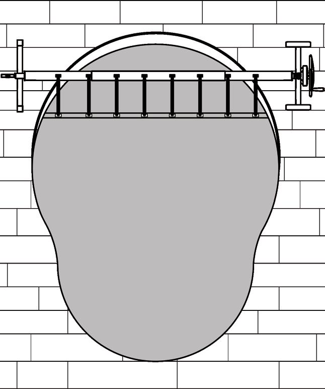 1.2 Piscina de forma oval 7 Abra a capa sobre a piscina e a coloque em posição O Enrolador pode sofrer um leve abaulamento ao ser submetido ao peso total da capa.