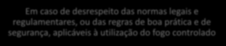 Fogo Controlado enquadramento legal Suspensão da credenciação em fogo controlado: Em caso de