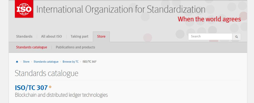 Blockchain tem um Há em andamento a padronização ISO/TC 307 que estabelece padrões para terminologia e conceitos relacionados às tecnologias blockchain e ledger distribuído, porém ainda em