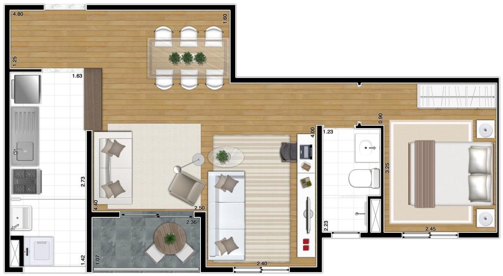 PLANTA 51m²