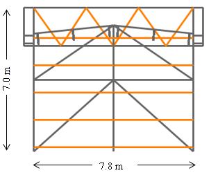 2 Quantificações de Ações Figura 2.8 Vista do Alçado Lateral Figura 2.9 Vista do Alçado de Topo 2.5.