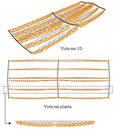 4 Dimensionamento da Estrutura etálica b) Estados Limites de Utilização Procedeu-se também à verificação das flechas com base nos deslocamentos máximos da estrutura. Na Tabela 4.