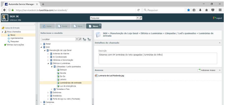 anexar ao chamado: