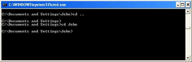 Exemplo: Digite cd John e pressione Enter. Qual é o caminho da unidade mostrada? As respostas podem variar. Digite dir /? e pressione Enter. Se for solicitado, pressione qualquer tecla para continuar.