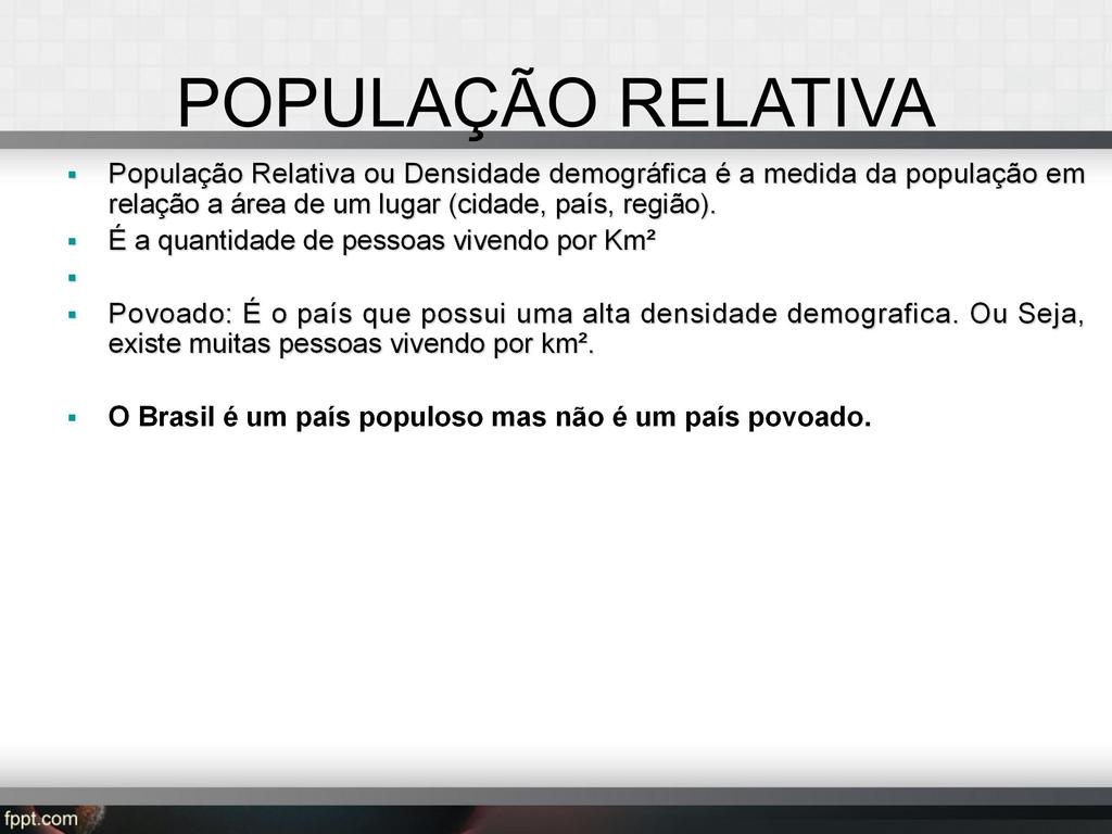 POPULAÇÃO