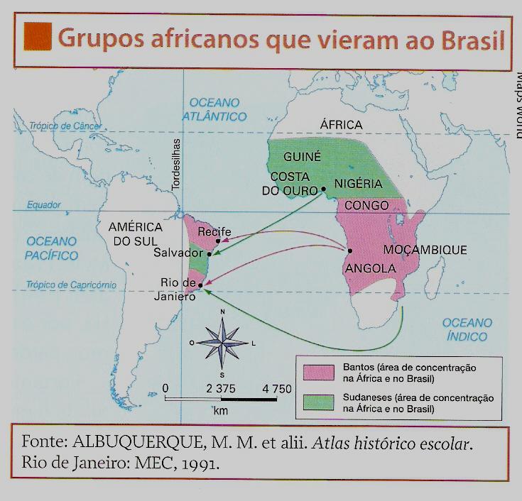 População Negra Calcula-se que, entre os séculos XVI e XIX (até 1850), cerca de 4 milhões de negros foram trazidos ao Brasil. Eles se concentram nos estados do MA,BA,MG,SP e RJ.