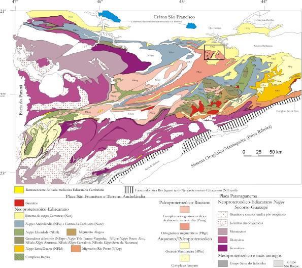 Figura 2: Mapa tectônico da Faixa Brasília ou Orógeno Tocantins Meridional com