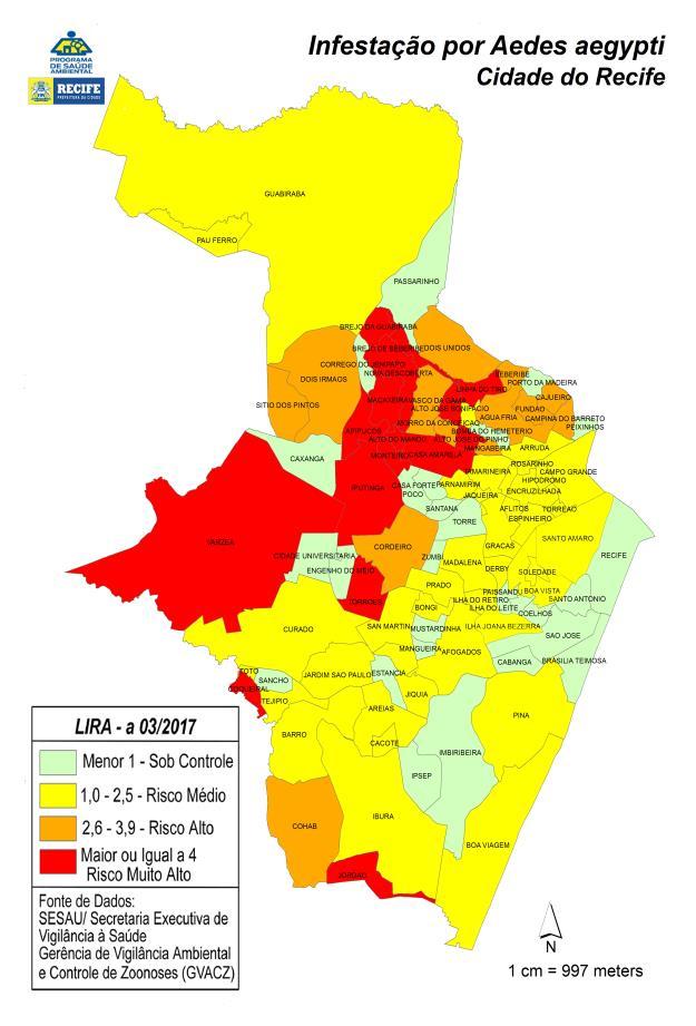 Figura 2. Levantamento Rápido do Índice de Infestação para Aedes aegypti (LIRAa) e Coeficiente de Incidência (por 10.000 hab.