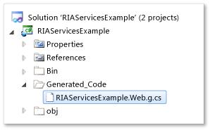 3. Abra o arquivo de código na pasta Generated_Code. Observe que o arquivo tem as seguintes características: A classe WebContext que deriva da WebContextBase classe é gerada.