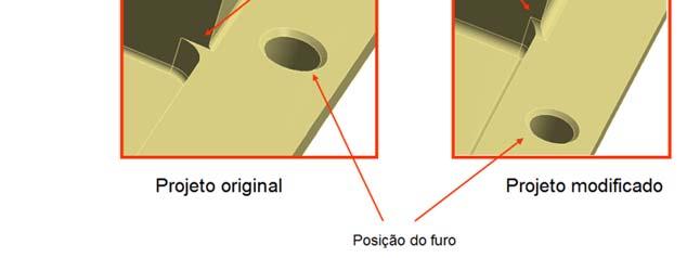 Tensões equivalentes na primeira geometria modificada da caixa de molas.