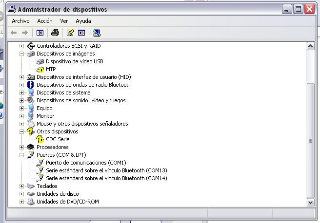 Tabla de códigos de control del proyecto tachos LEDS.