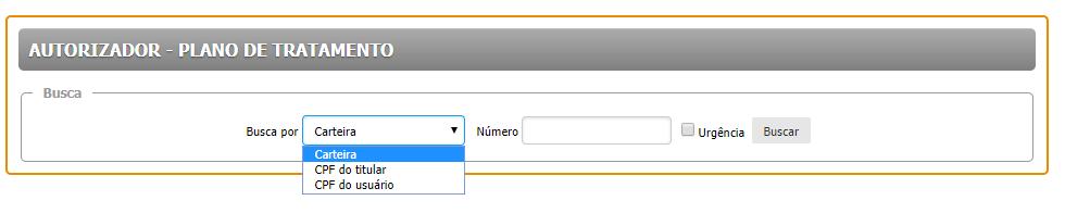 Nesta tela temos a opção de colocar a carteira (nº do cartão do beneficiário), nome ou CPF do titular ou