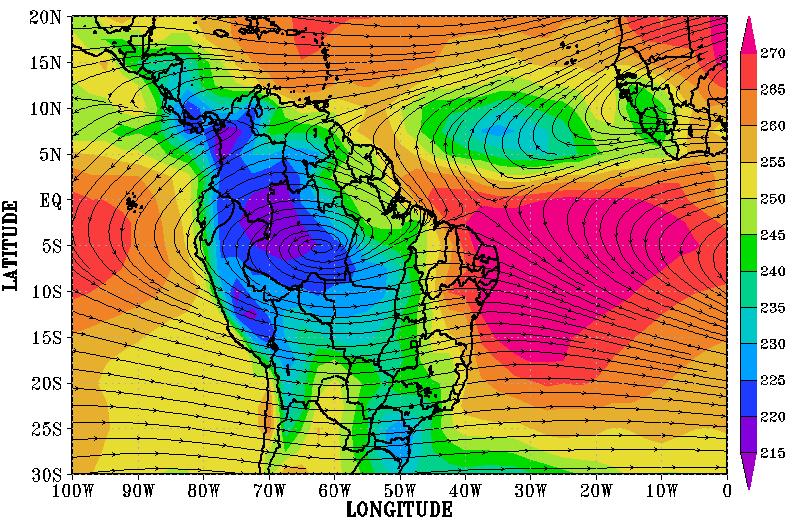 convectivas das áreas não convectivas [3], indica a posição da banda de nebulosidade profunda associada à ZCIT.