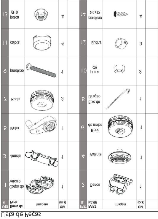 2. Listagem de Peças Nº NOME IMAGEM QT.