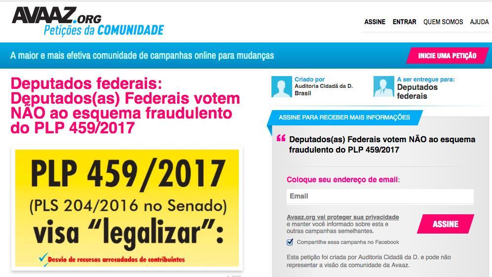 Pressionar Deputados(as) Federais pelo