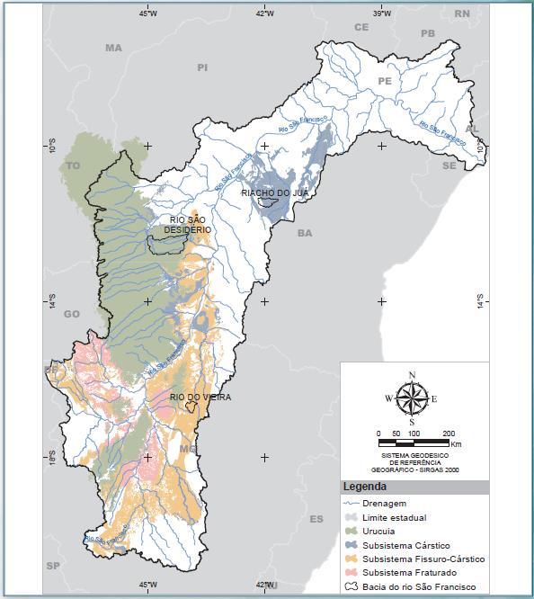 ÁREA DE ESTUDO - Aquíferos Cársticos e Físsuro- Cársticos da RH São