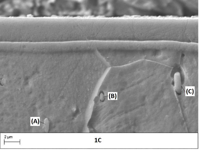 106 Figura 55 Micrografias de diferentes amostras, evidenciando regiões cuja composição química foi avaliada. 4.