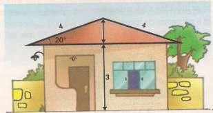 70º = 0,34 e tg 70º = 2,74). Na construção de um telhado, foram usadas telhas francesas e o caimento do telhado é de 20º em relação ao plano horizontal.