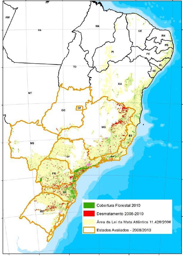 20 Figura 1. Área de desmatamento do bioma Mata Atlântica. Fonte: INPE (2009) 2.1.1 Mata Atlântica Alagoana Menezes et al.