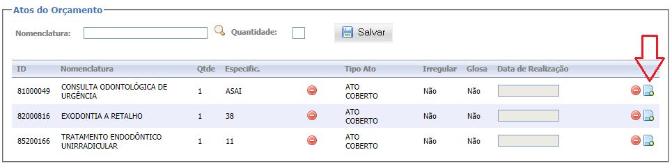 > Para anexar uma imagem ao procedimento clique no botão Gerenciar Documentos: > Abrirá uma janela chamada Documentos Especificação.