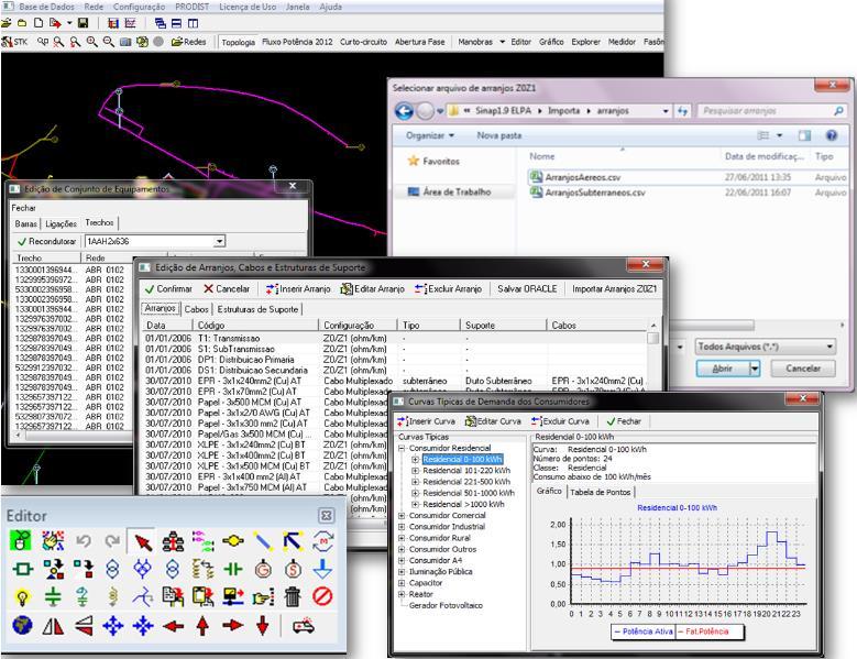 Figura 2 - Editor usado para criar a rede elétrica com todos os dados necessários à sua modelagem 2.1.