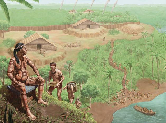 (c) (D) 20 Os antigos povos da floresta O sítio arqueológico Laguinho, ilustrado aqui, foi habitado por pelo menos três sociedades distintas entre os anos 400 e 1300.