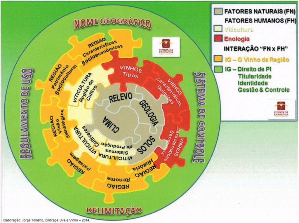 M. R. Chimento e L. R. R. de M. V. Fernandes Figura 1. Aspectos relacionados às indicações geográficas de vinhos. Fonte: Tonietto (2014a).