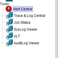 Configurar RTMT unificado organiza os alertas sob as abas aplicáveis: