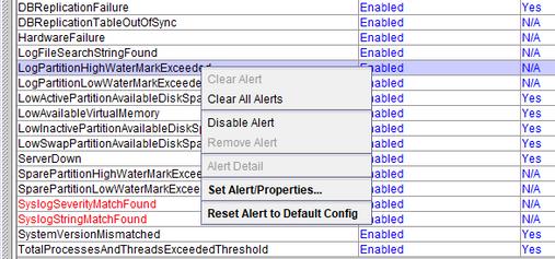 Os alertas em RTMT são classificados como mostrado: Alertas do sistema Alertas do CallManager Alertas personalizados Alertas do sistema Esta lista compreende os alertas preconfigured do sistema: