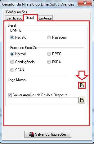 Na tela Emitente preencha os dados completos de sua empresa.