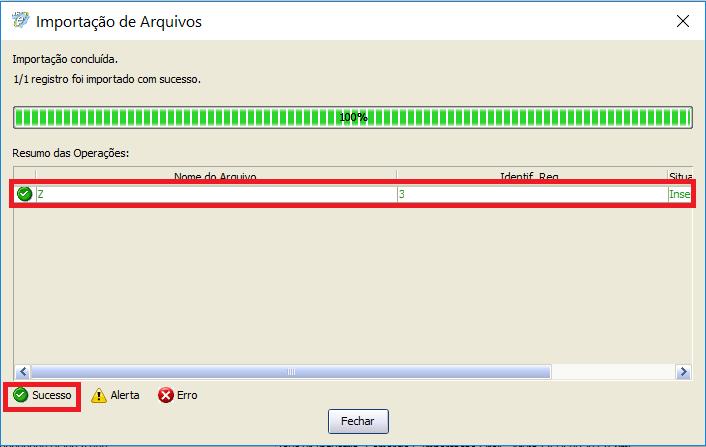 9 Gerando um XML da Nota fiscal eletrônica (LimerSoft SisVendas versão 12) Se indicar a importação em verde, foi importada com sucesso.