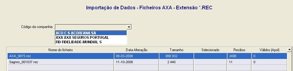 Importação Importação de recibos automática permite: (P) Importa para dentro da Base Dados do Segplus, ficheiros com dados de recibos novos e continuados, e outros dados técnicos que são