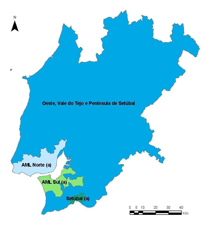 Figura 2. Delimitação das unidades de avaliação e gestão da qualidade do ar ambiente da RLVT em vigor a partir de 2014 4.