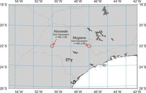 29 Figura 13Erro! Fonte de referência não encontrada.. Este Grid é um modelo da NOAA considerado mais indicado para estudos em áreas tropicais.