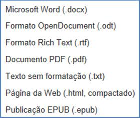 Menus, Teclas de Atalho e as principais funções do Google Documentos Arquivo Compartilhar Permite disponibilizar arquivo com outros usuários.