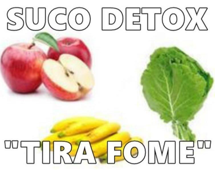 Suco Detox "Tira Fome" Ingredientes Duas Folhas de Couve 1/2 Maçã
