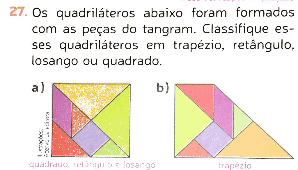 Quanto aos tipos de tarefas TV- Validar proposições sobre os quadriláteros notáveis, estes consistem em classificar afirmações sobre quadriláteros em verdadeiras ou falsas, nesse caso é preciso que o