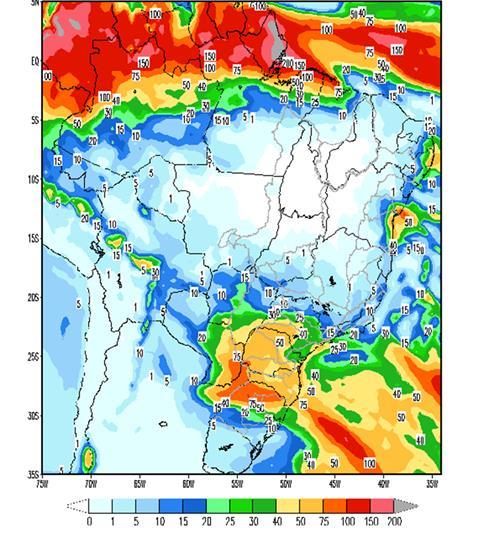 7 Figura 7 Previsão de TSM - Fonte National Center for Environmental Prediction 2 - Previsão meteorológica para a próxima semana Na semana entre 31 de maio a 06 de junho espera-se que duas frentes