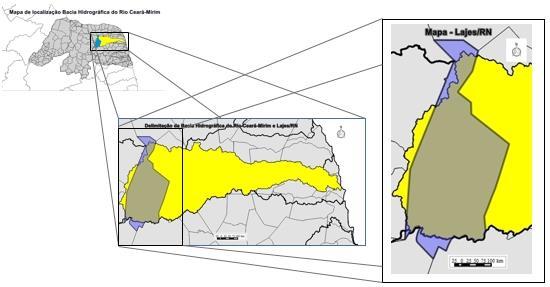 METODOLOGIA ÁREA DE ESTUDO A presente pesquisa foi realizada em uma porção da Bacia Hidrográfica do Rio Ceará- Mirim, dentro dos limites políticos geográficos do município de Lajes/RN (onde se situa