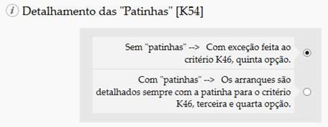 O detalhamento das Patinhas depende diretamente do critério de Comprimento de