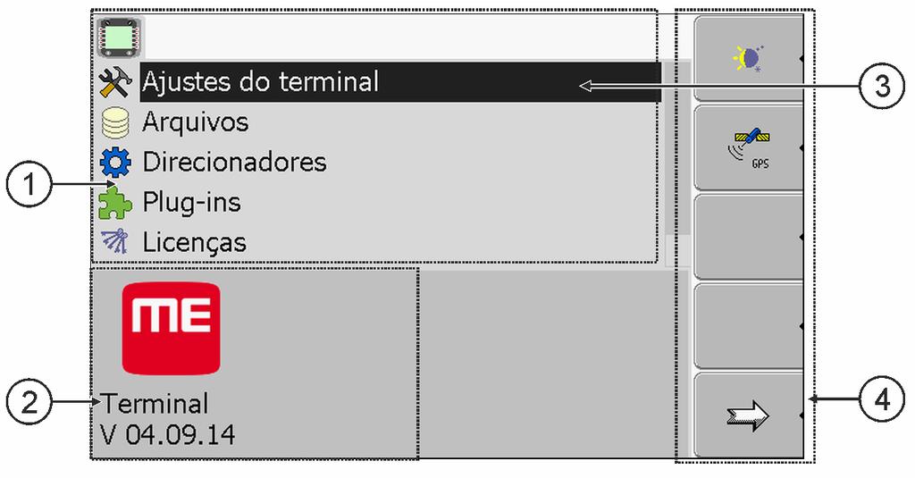 Configurar o terminal na aplicação Service Elementos de operação na aplicação Service 7 7 Configurar o terminal na aplicação Service Na aplicação "Service" você pode configurar o terminal e ativar os