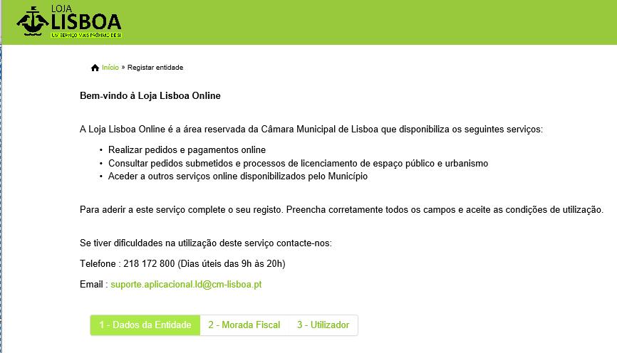 Nota: Se for uma entidade coletiva, preencha os dados pessoais solicitados como colaborador da empresa (email do colaborador da empresa, palavra passe de acesso, nome e apelido, nome a apresentar que