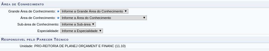 Nesta etapa, preencha as seguintes informações antes de prosseguir: Título do projeto que será cadastrado; Data Previsão de Início da Execução do projeto; Data Previsão de Fim da Execução do projeto;