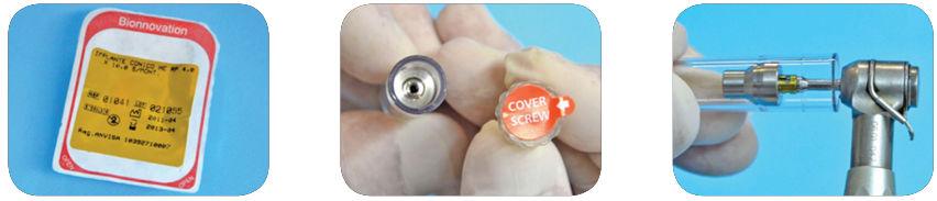A manipulação da embalagem primária (que contém o implante) se faz através do corpo do tubo. O cover screw se encontra protegido pelo selo sobre a tampa do tubo. 9.
